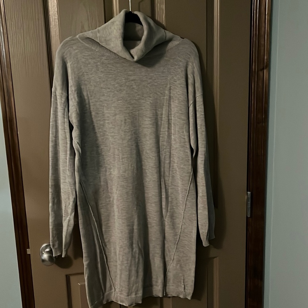 Lole turtleneck sweater dress, light grey, medium